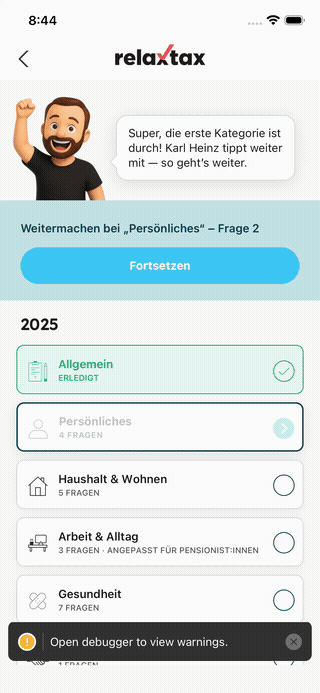 The agent driving the app in the iOS simulator